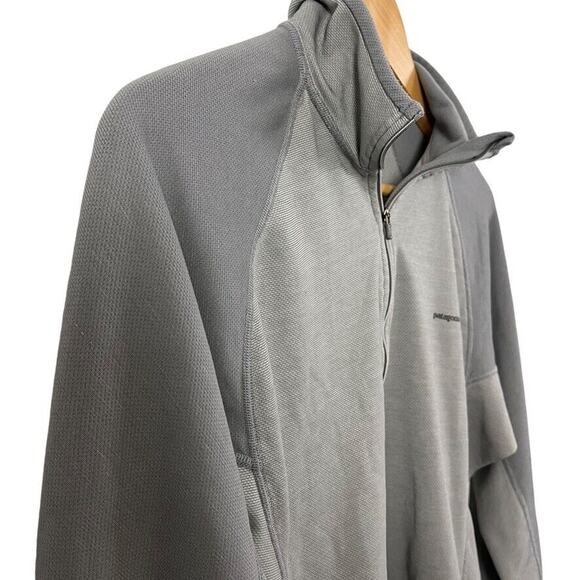 Patagonia Mens Gray 1/4 Zip Pullover Long Sleeve Performance Baselayer Stains M - Picture 4 of 16